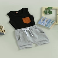 Ljetni setovi odjeće za dječake, Slatki vrhovi bez rukava, majica + kratke hlače, Odjeća