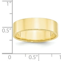 Primarno zlato, karatno žuto zlato, lagani ravni prsten, veličina 11,5