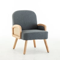 Aukfa stolica za spavaće sobe, drvena stolica za planu, moderna bočna stolica fotelje, tapecirana tapecirana tapecirana tkanina za
