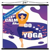 Ostanite mirni i vježbajte jogu zidni plakat s drvenim magnetskim okvirom, 22.375 34