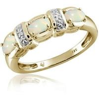 Prsten s dragim kamenom od 0K opala i bijelim dijamantom