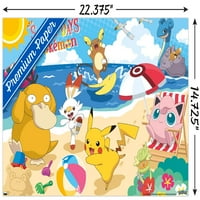 Pokemon zidni poster za zabavu na plaži, 14.725 22.375