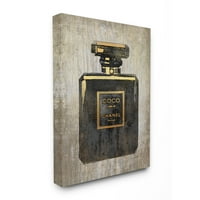 Stupell Industries modni dizajner parfem Crno zlato teksturirano akvarelno platno zidna umjetnost Amanda Greenwood