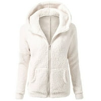 Rasprodaja ženskih vrhova, jakni i kaputa Ženski džemper s kapuljačom zimski topli vuneni kaput s patentnim zatvaračem gornja odjeća