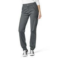 _ - Ženske teretne hlače s patentnim zatvaračem za jogging, ugljen, obične