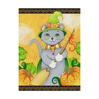 Zaštitni znak likovne umjetnosti 'Witchy Cat' platno umjetnost Valarie Wade