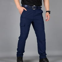 Muške hlače u donjem rublju, Ležerne sportske hlače s više džepova u elastičnom struku, tamnoplave 16