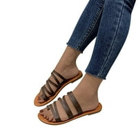Sandale za žene, sandale za Žene, Ležerne ljetne gladijatorske ravne sandale, žute 8,5