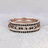 Zaručnički prsten od 1 karata, zaručnički prsten koji se može nadograditi, prsten za obljetnicu, trio prstenova, 18k srebrni prsten
