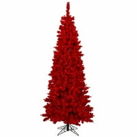 Umjetno božićno drvce od crvene smreke od 7,5 Stopa, osvijetljeno crvenim žaruljama dura mater
