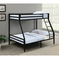 Kinsey Twin Twin Bunk krevet s ljestvicama mat crno
