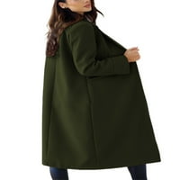 Ženska jakna kardigan gornja odjeća kaput dugih rukava svečani tren kaput srednje duljine paun kaput vojska zelena;