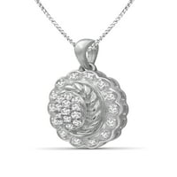 Jewelersclub Carat T.W. Bijeli dijamantni srebrni set nakita od 2 komada
