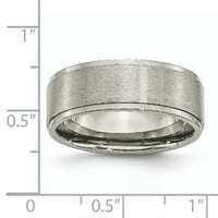 Zaručnički prsten s rebrastim rubom od titana, brušen i poliran, veličina 9