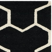 Geometrijska tessellation Vuna tepih, Crna slonovača, 2 ' 6 6'