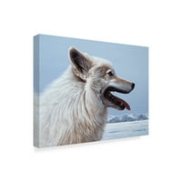 Zaštitni znak likovne umjetnosti portret arktičkog vuka na platnu Rona Parkera