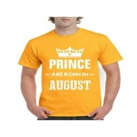 - Muška majica kratkih rukava, do muške veličine 5-a-rođendanski poklon princ će se roditi u kolovozu