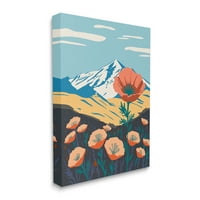 Cvjetni Mak planinski krajolik botanička i Cvjetna galerija Slikarstvo omotano platno ispis zidne umjetnosti