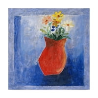 Zaštitni znak likovne umjetnosti narančasta vaza za cvijeće ulje na platnu Pabla Estebana