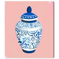 Svijet i države Wallway Avenue Word Art Art Canvas ispisuje 'kineski porculan blijedo' azijske kulture - plava, ružičasta