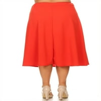 Ženska nabrana jednobojna midi suknja A kroja s visokim strukom izrađena u SAD-u