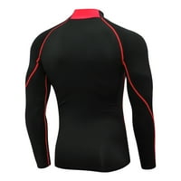 Muška sportska majica za vježbanje dugih rukava osnovni sloj brzosušeće majice za trening nogometne majice za trčanje crvena Veličina
