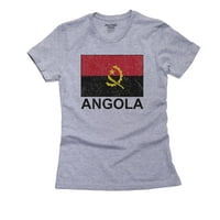 Ženska pamučna Siva Majica sa zastavom Angole - posebno Vintage izdanje
