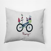 Jednostavno Daisy više obojenih bicikla s veselim ptičjim božićnim mekanim obrezanim poliesterom ukrasni jastuk za bacanje, 14 20
