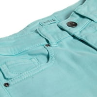 Odjeća za djevojčice obojene uske hlače od pamučnog rastezljivog kepera s smotanim džepovima i manšetama, veličina: 7-16 inča
