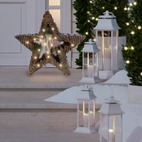 Alpine Corporation Wooden Holiday Star Kip s LED svjetlima
