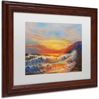 Zaštitni znak likovna umjetnost Havajski zalazak sunca platno umjetnost Manor Shanian, White Matte, Wood Frame