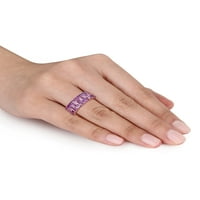 Geometrijski prsten od ružičastog zlata od 10 karata s afričkim ametistom od 2 karata i dijamantom od 2 karata
