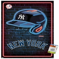 New York Yankees - neonska kaciga zidna plakata s push igle, 22.375 34