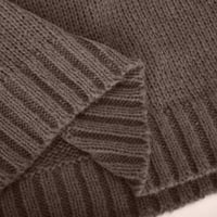 Casual ženski jesenski džemper pleteni pulover džemper dugih rukava U obliku slova u, jednobojni džemper pleteni pulover za slobodno