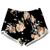Ljetne ženske kratke hlače,ženske ljetne Ležerne kratke hlače za plažu s printom u crnoj boji