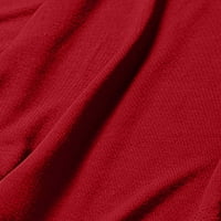 Crvena Vintage haljina za žene, ženska modna ležerna ljetna obična majica kratkih rukava s okruglim vratom, bluza