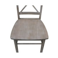 3-dijelni set za blagovanje od punog drveta od 36-Dijelnog okruglog stola na izvlačenje i stolica s poprečnim naslonom obojanih u