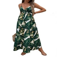 Ženske boho tropske haljine s naramenicama Bez rukava višebojne Trudničke haljine za trudnice