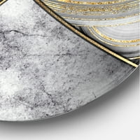 Dizajnerska umjetnost Zlatni dodiri s mramornim granitom i ahatom Moderni kružni metalni zidni umjetnički disk od 29