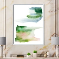 DesignArt 'plavo zelene i ružičaste mrlje oblaka moderni uokvireni platno zidni umjetnički tisak