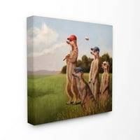 Kolekcija kućnog dekora, Meerkati koji igraju golf u šeširima i sunčanim naočalama, slika na ispruženom platnu, 24