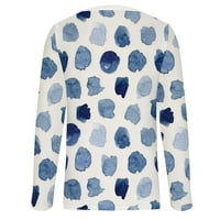 Ženska modna ležerna majica s izrezom u obliku slova A i polka točkicama Plus Size Top