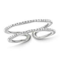 Otvoreni prsten od bijelog dijamanta od 0,5 karata od srebra za žene