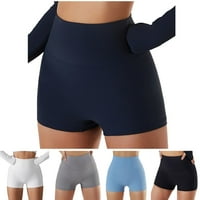 Ženske bešavne joga kratke hlače visokog struka sportske hlače Ležerne kratke hlače za vježbanje u teretani mornarsko plave 8 inča