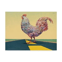 Likovna umjetnost s potpisom crossing Chick na platnu Jamesa U. Johnsona