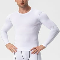 ; Muški vrhovi mišića, hladne suhe kompresijske košulje, prozračna sportska majica, muška majica za teretanu koja upija vlagu, bijela