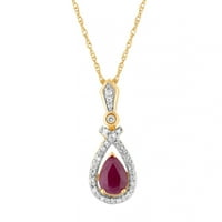 ogrlica u obliku suze s rubinom i dijamantom od 10k zlata