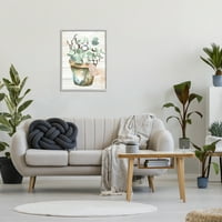 Stupell Live jednostavno lončana eukaliptus biljka Botanička i cvjetna slika siva uokvirena umjetnička print zidna umjetnost