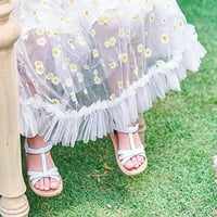 Sandale za djevojčice s otvorenim prstima s ravnim remenom za ljetnu školu za malu djecu
