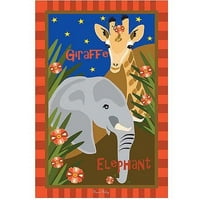 Zaštitni znak Art Giraffe & Elephant Canvas Art by Grace Riley
